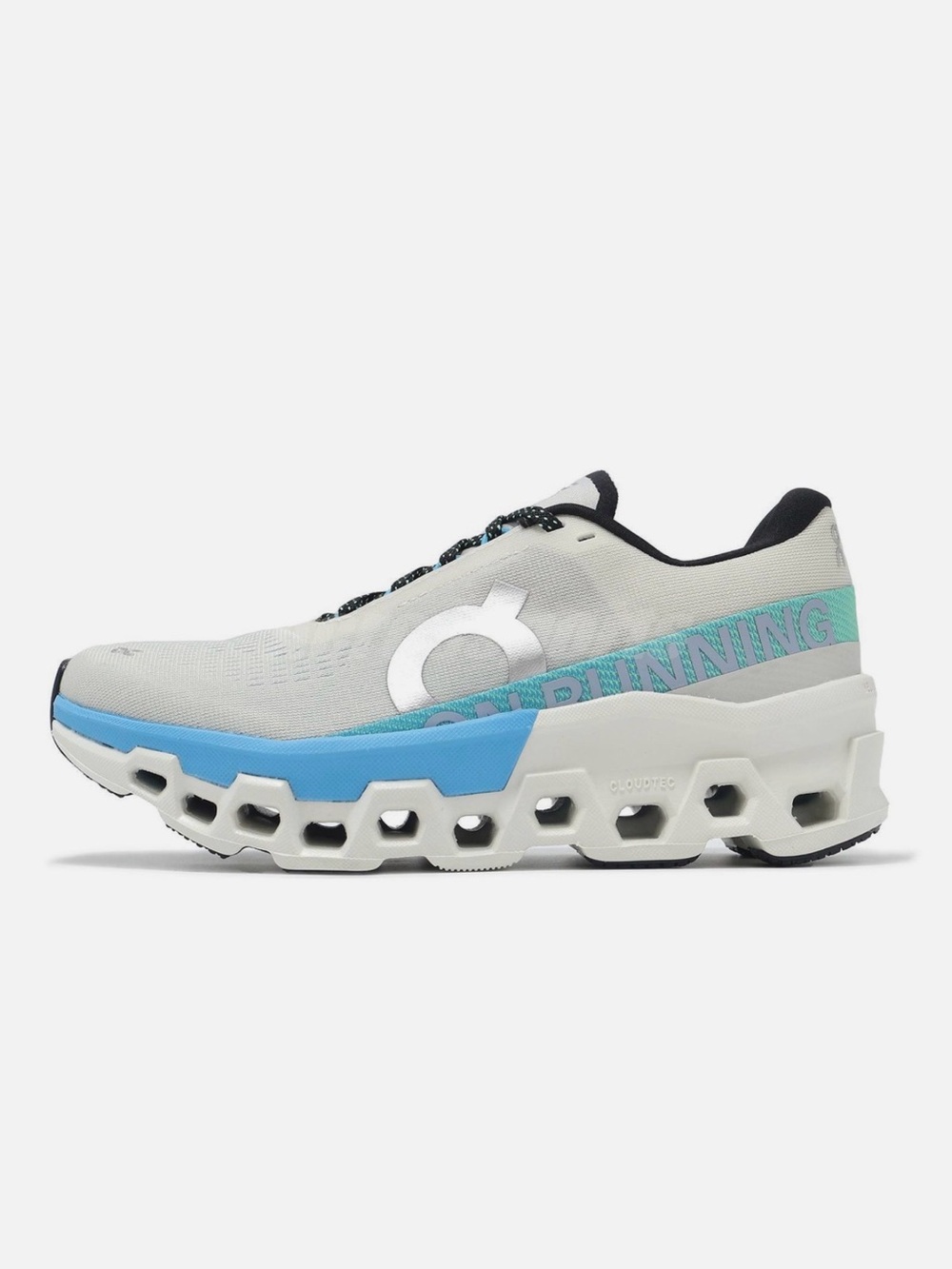 On Running Cloudmonster Sneakers in Light Gray, Blue, Black- Womens Size 9 - Picture 4 of 8